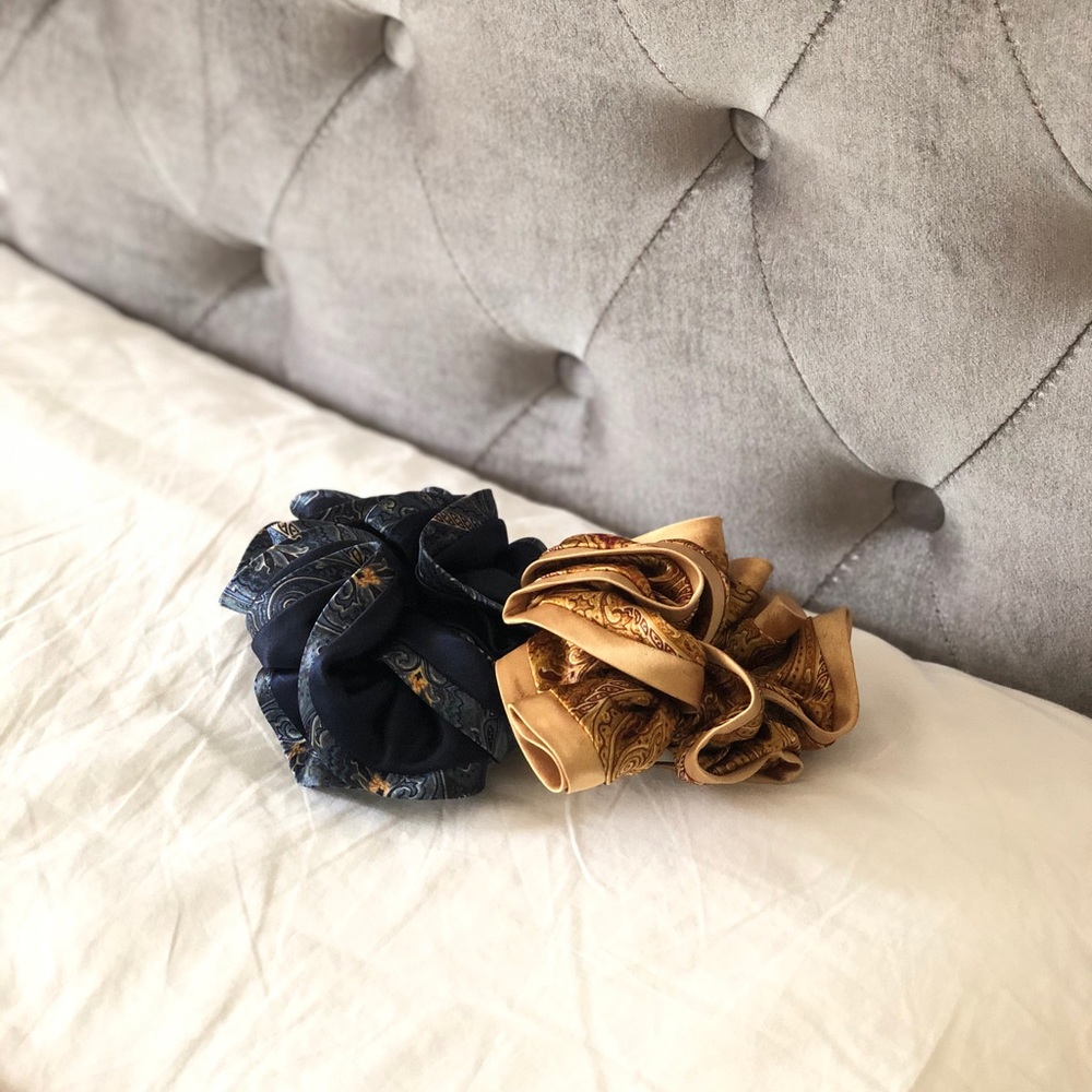 Vintage Handmade Silk Srunchies